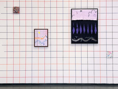 Art installation view by Patricia Sandonis artist, showing paintings from the series Gleaning Unseen at Galería Javier Silva