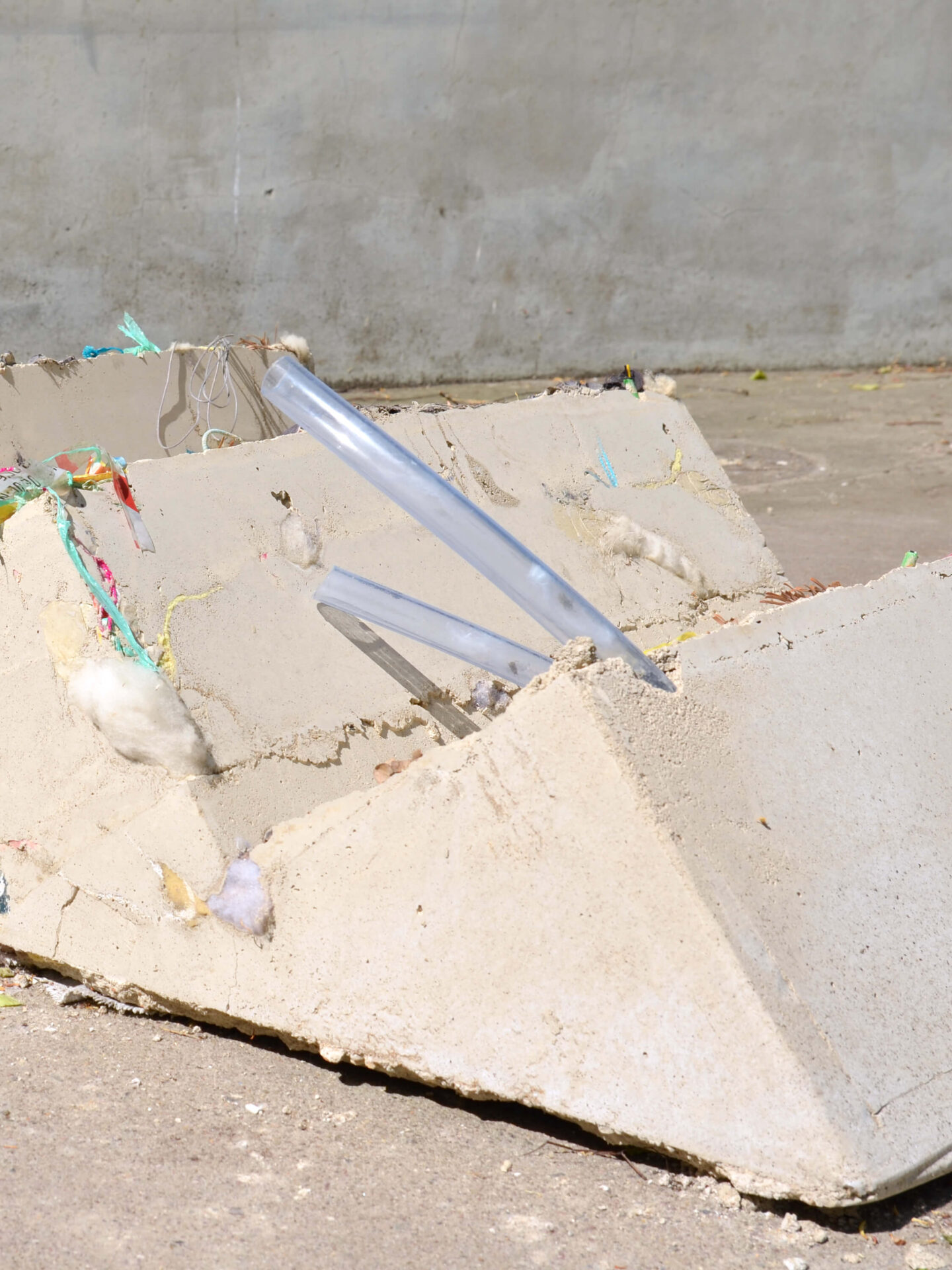 Detail from the sculptural art installation Hard Core, Soft Edges by artists Patricia Sandonis and Jelena Fuzinato at Bärenzwinger, Berlin