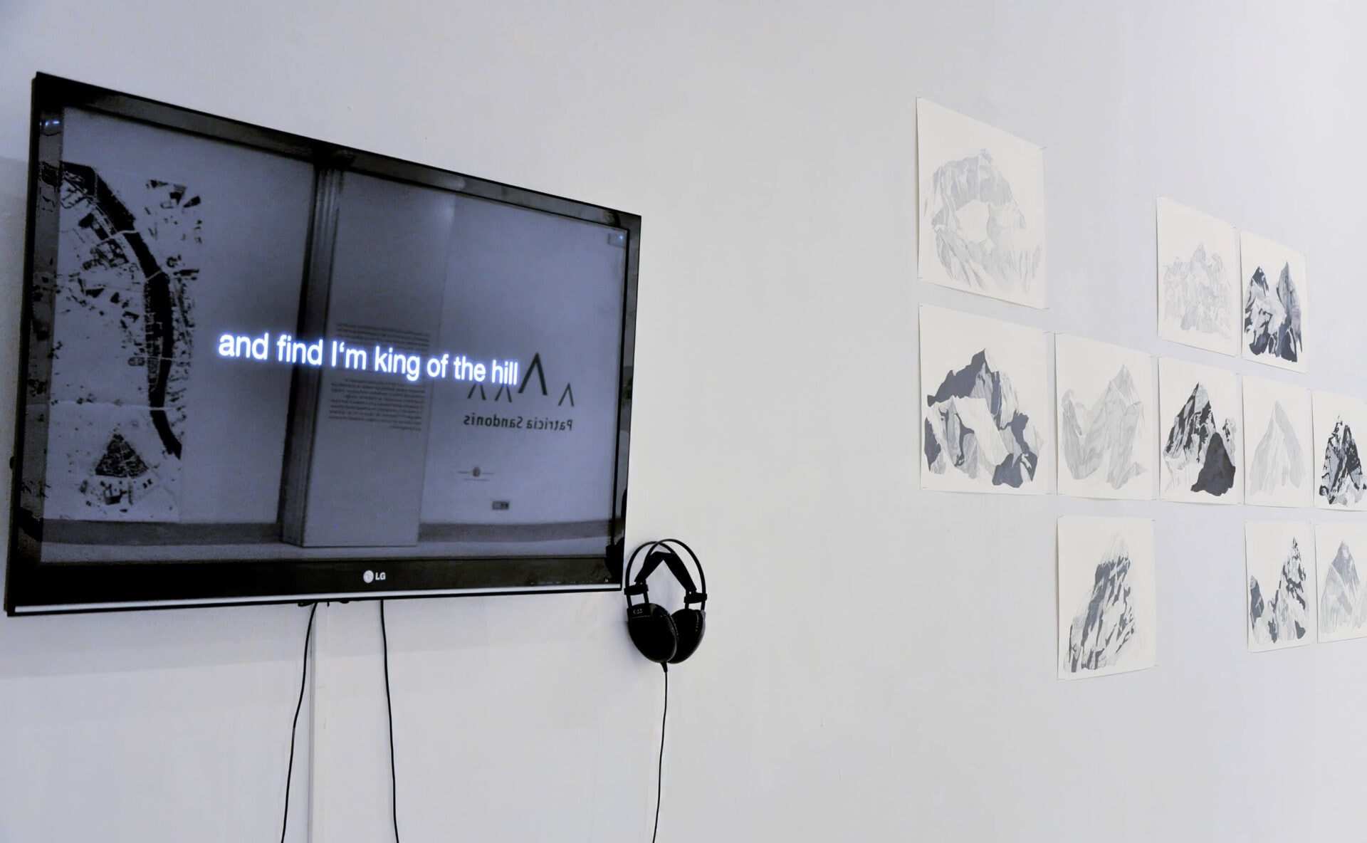 Patricia Sandonis art installation featuring drawing and video