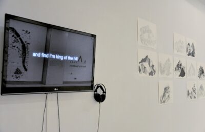 Patricia Sandonis art installation featuring drawing and video
