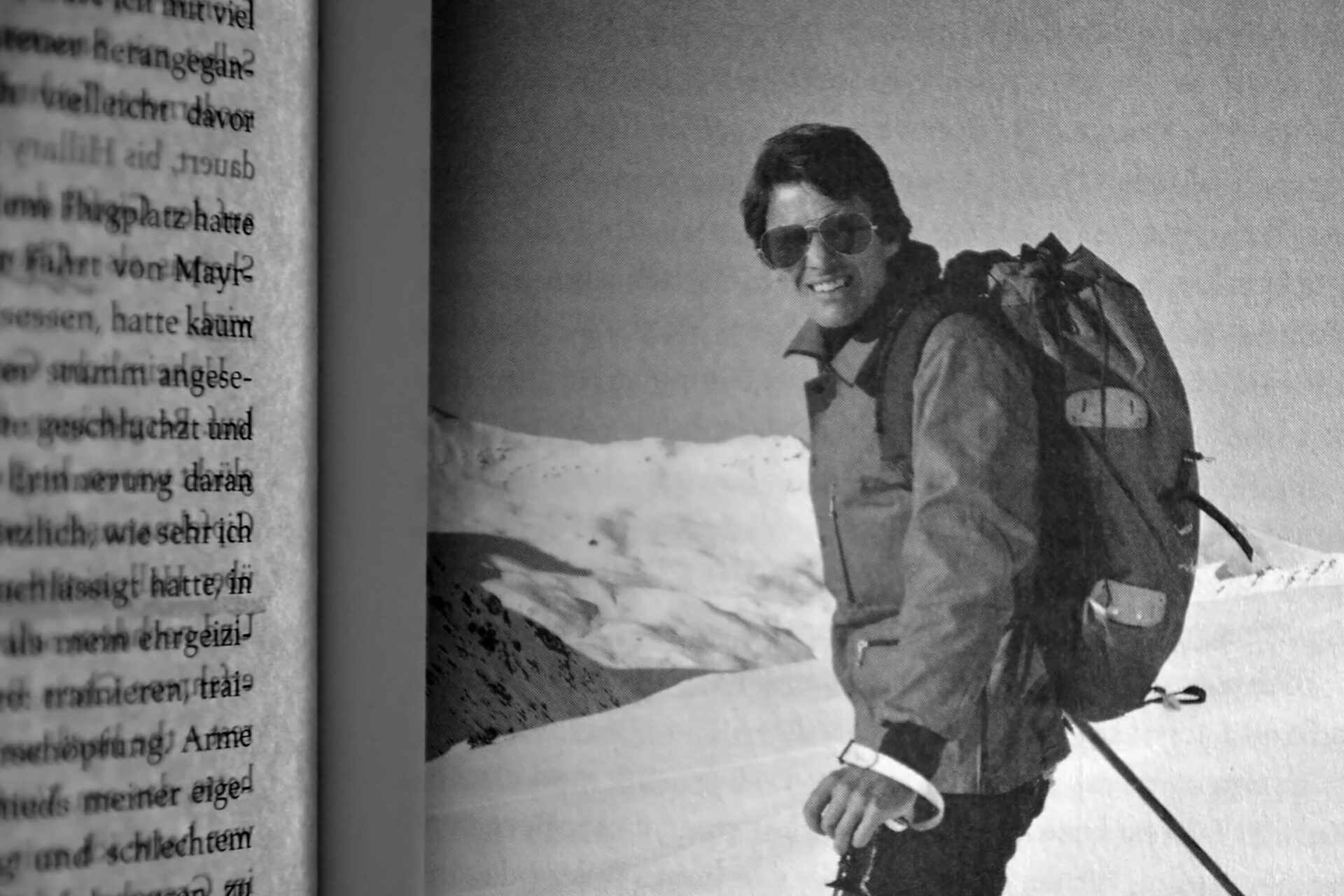 Black and white photography of Peter Habeler, from the book "Der Einsame Sieg", National Geographic