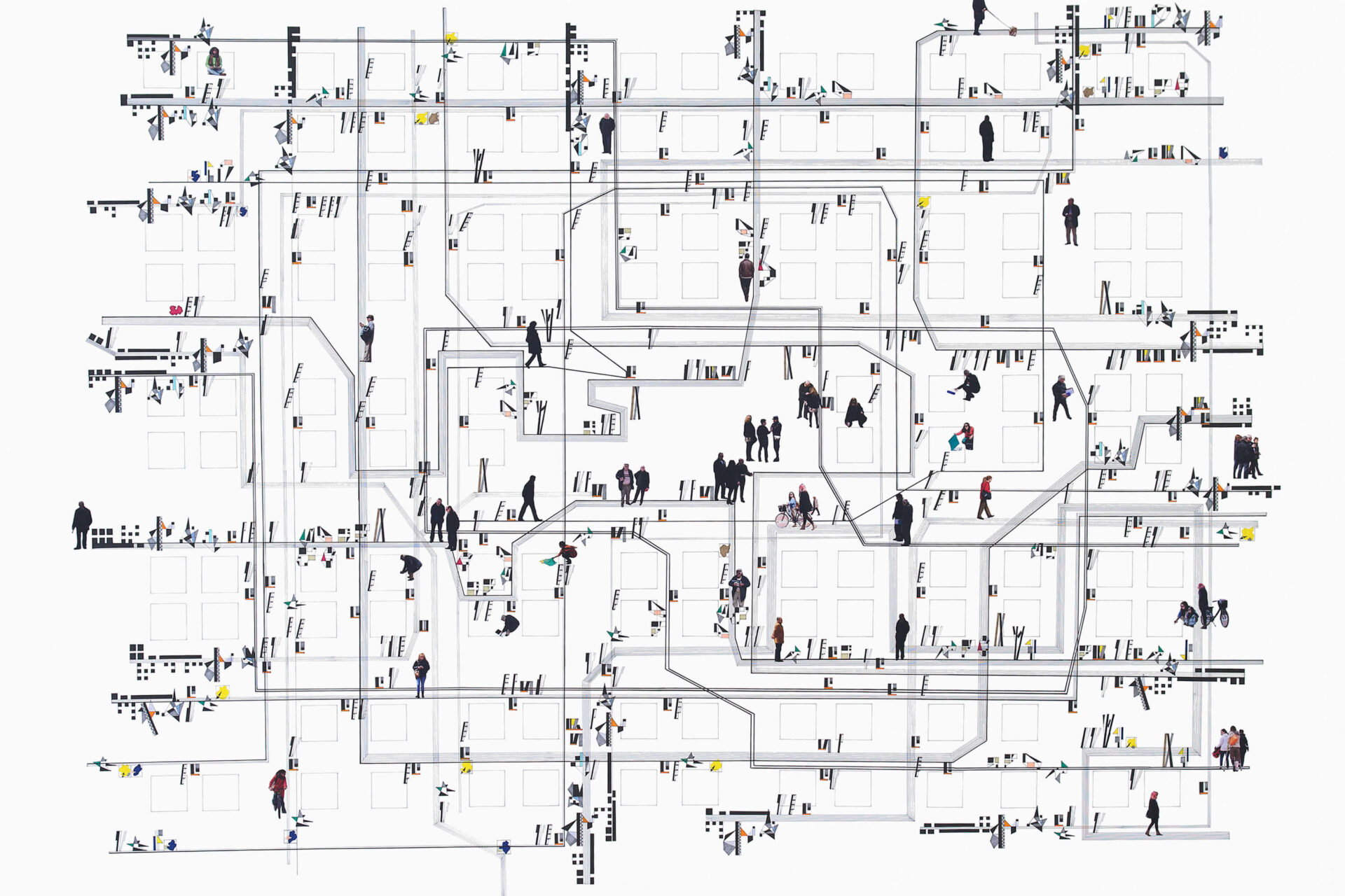 Patricia Sandonis big-format drawing and collage on paper made at Atelierhaus Salzamt in Linz