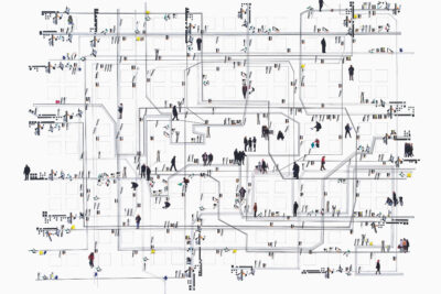 Patricia Sandonis big-format drawing and collage on paper made at Atelierhaus Salzamt in Linz