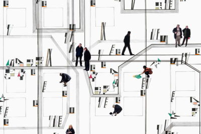 Detail from Patricia Sandonis big-format drawing and collage on paper