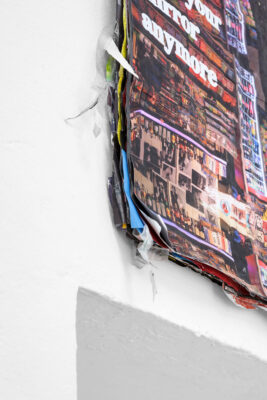 Photography and street posters, an artwork on paper shown in an art exhibition in Centrum Berlin by the artist Patricia Sandonis