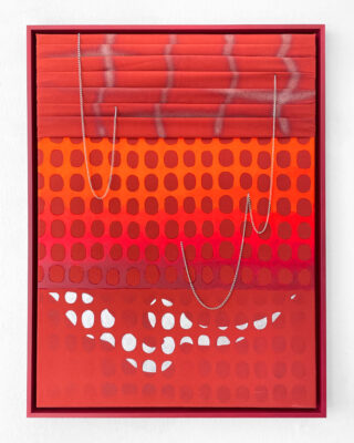 Patricia Sandonis painting on cotton, with chains. Artwork from the series Gleaning Unseen