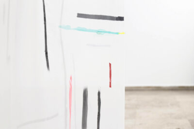 Detail from a painting by conceptual artist Patricia Sandonis