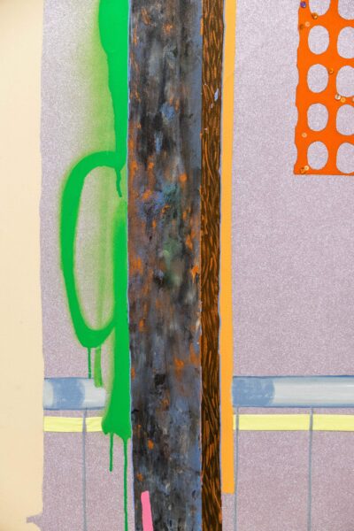 Detail from a painting by conceptual artist Patricia Sandonis