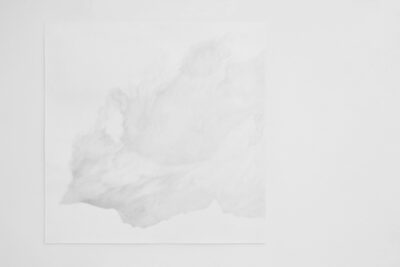 Patricia Sandonis work of art, a drawing of a cloud on white paper