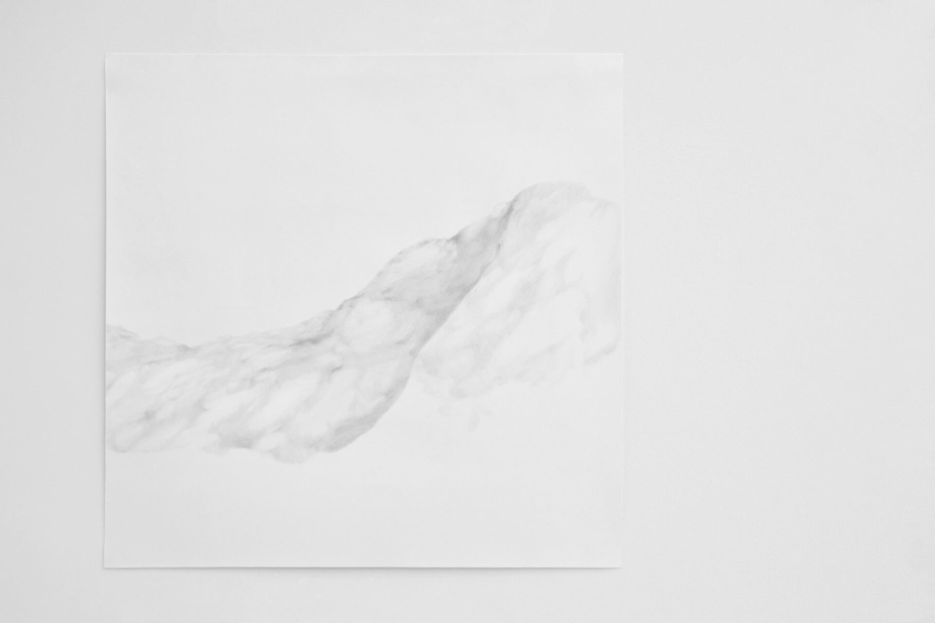Patricia Sandonis work of art, a drawing of a cloud on white paper