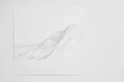 Patricia Sandonis work of art, a drawing of a cloud on white paper
