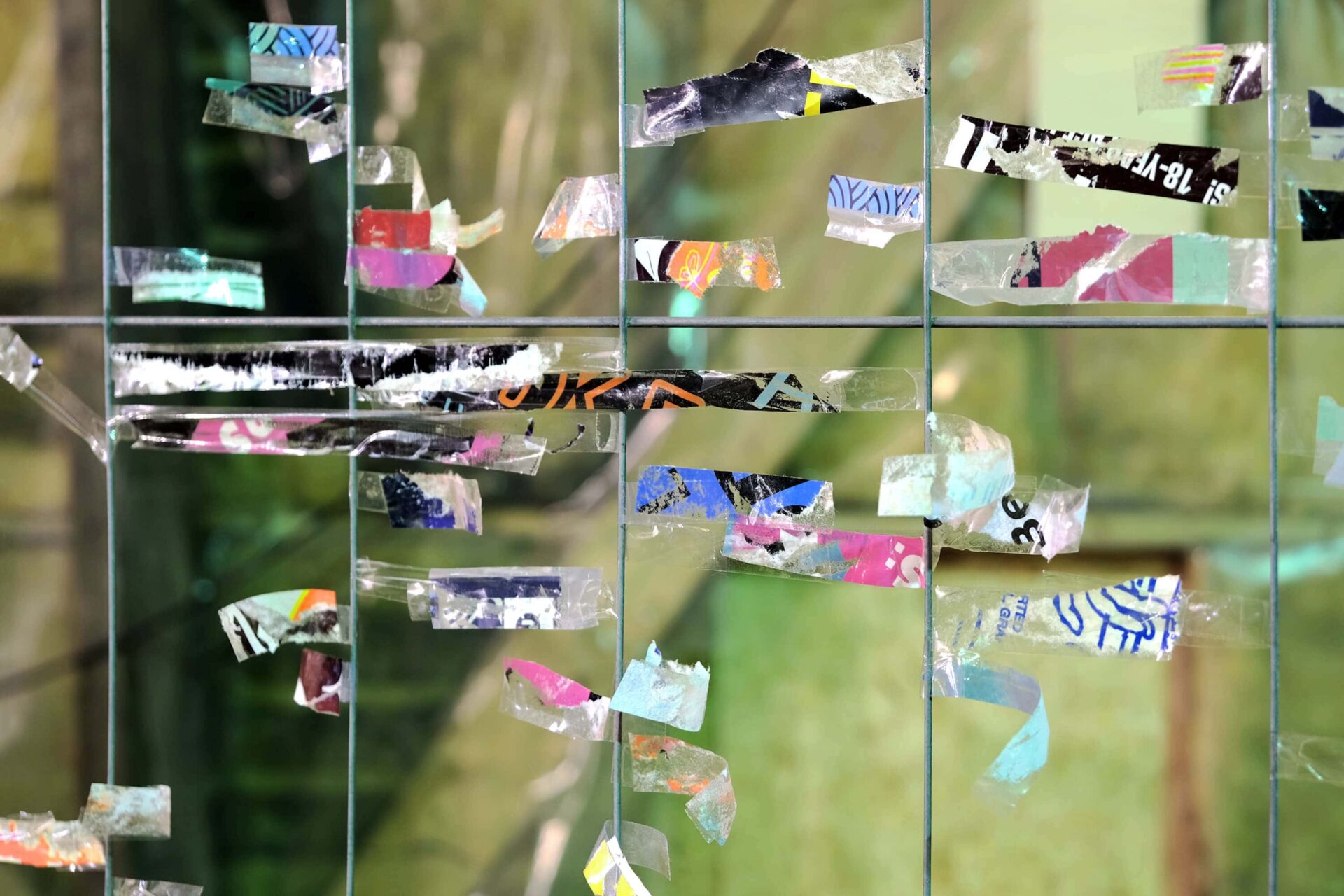 Different fragments of colors. Patricia Sandonis art installation detail, called Photo Until it Becomes Marble