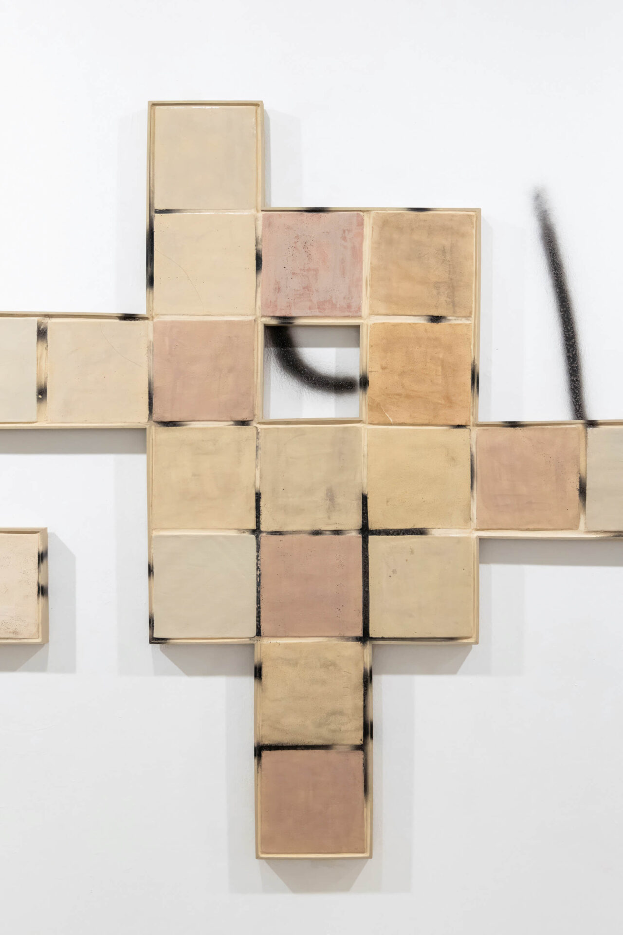 Detail from the site-specific art installation The In Between by artist Patricia Sandonis at Museo Patio Herreriano contemporary art exhibition