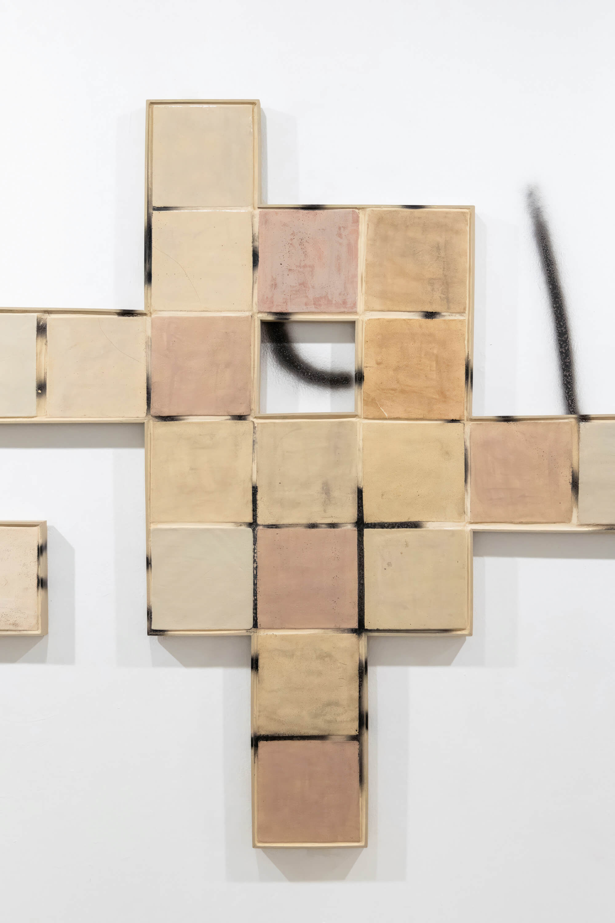 Detail from the site-specific art installation The In Between by artist Patricia Sandonis at Museo Patio Herreriano contemporary art exhibition