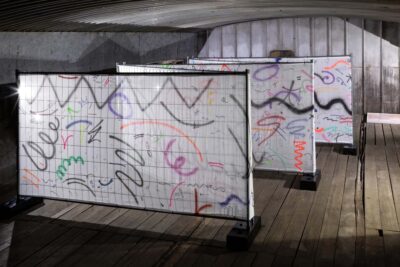 Painting art installation by conceptual artist Patricia Sandonis at Hošek Contemporary art gallery in Berlin