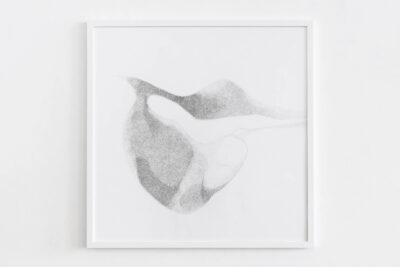 Drawing black and white on paper called Uncertainty in Consensus by artist Patricia Sandonis