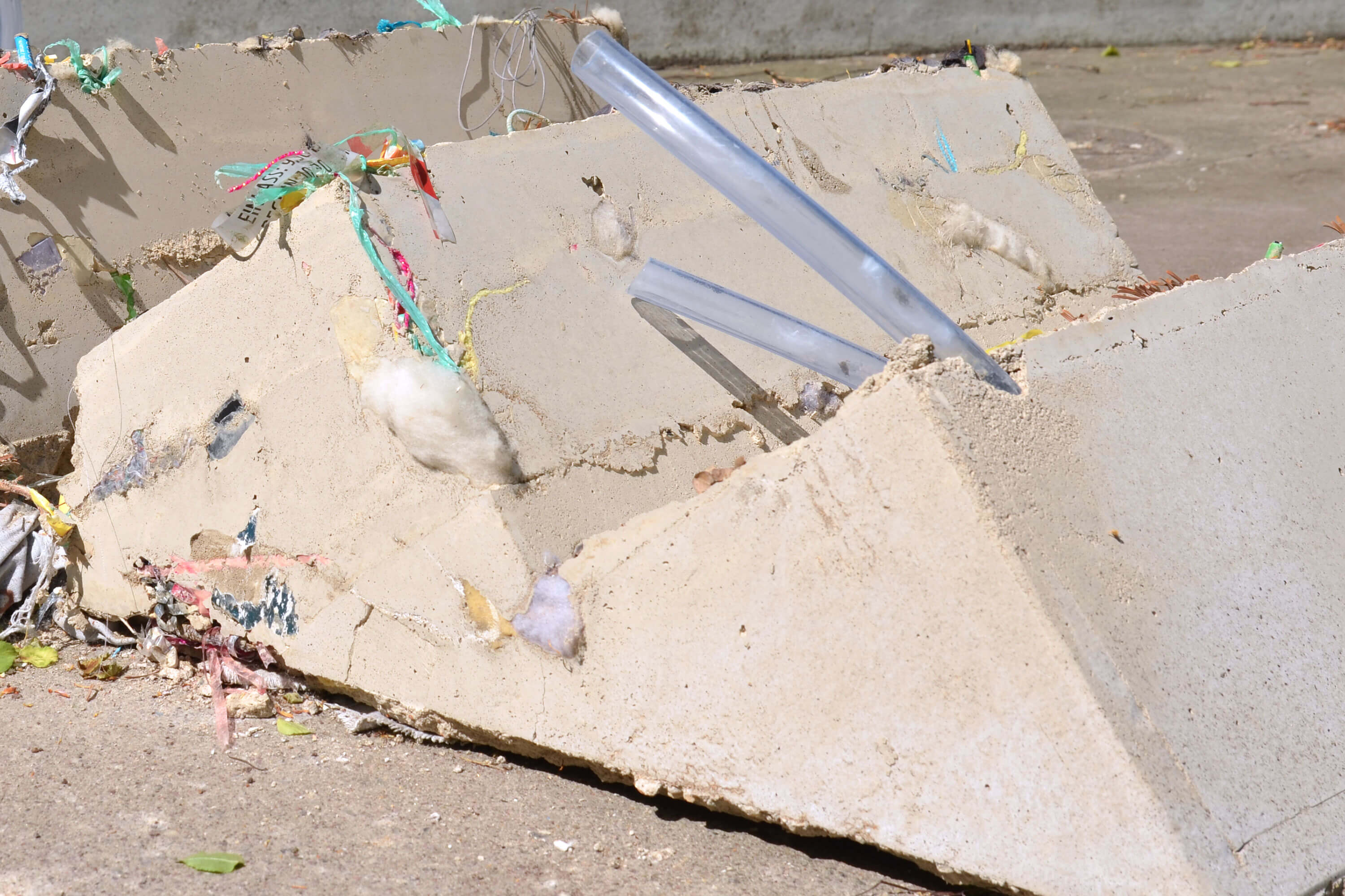 Detail from the sculptural art installation Hard Core, Soft Edges by artists Patricia Sandonis and Jelena Fuzinato at Bärenzwinger, Berlin