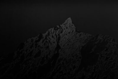 Patricia Sandonis, Monuments of my Personal History a big-format black painting of the mountain Devil's Peak in South Africa