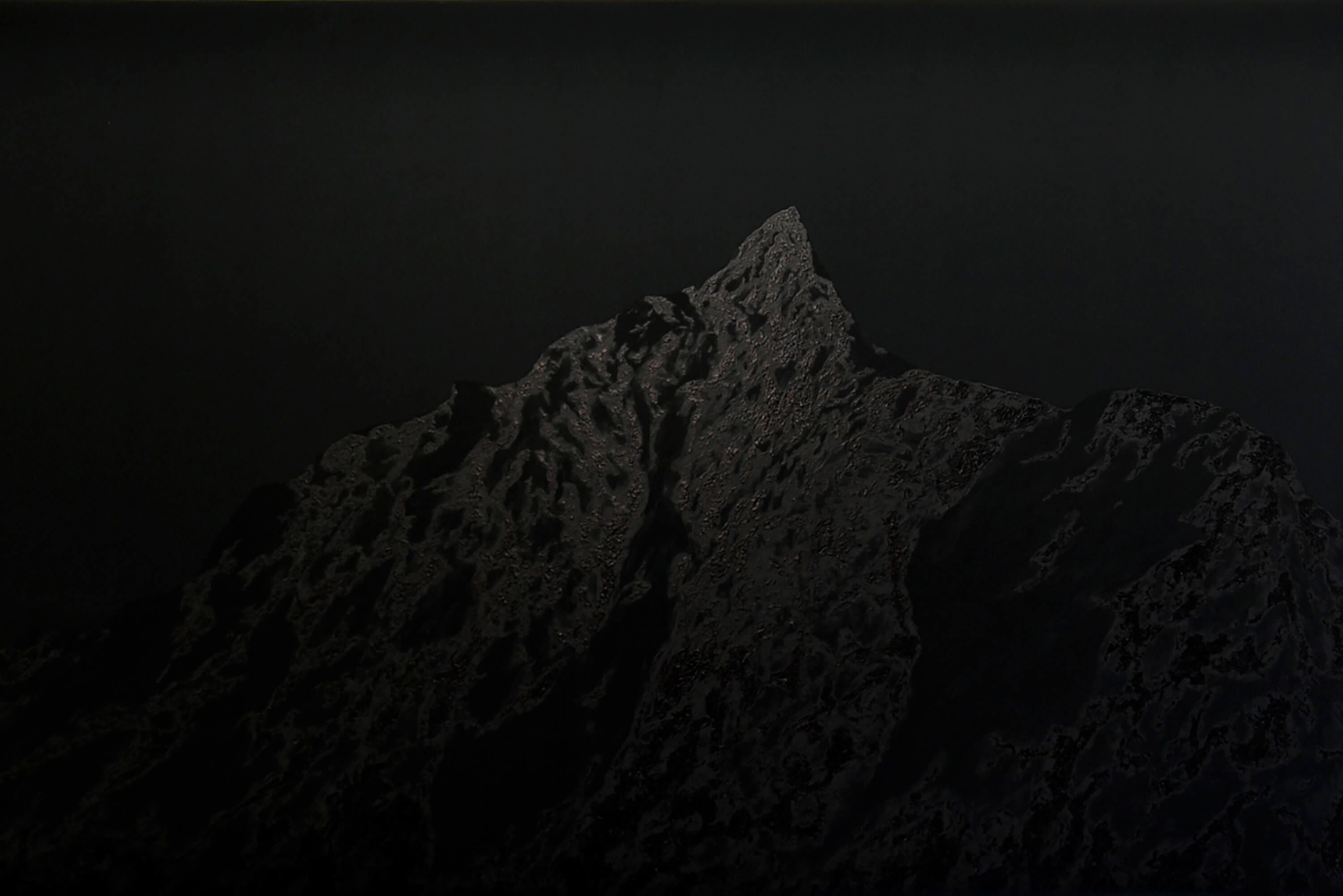 Patricia Sandonis, Monuments of my Personal History a big-format black painting of the mountain Devil's Peak in South Africa